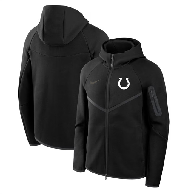 Men's Indianapolis Colts Black Tech Fleece Full-Zip Windrunner Hoodie